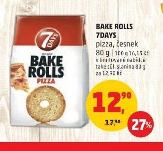 Bake Rolls 7days pizza, česnek