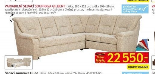 Variabilní sedací souprava Gilbert - ASKO akcniletaky.com