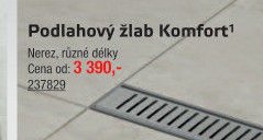Podlahový žlab Komfort