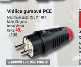 Vidlice gumová PCE