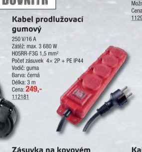 Kabel prodlužovací gumový