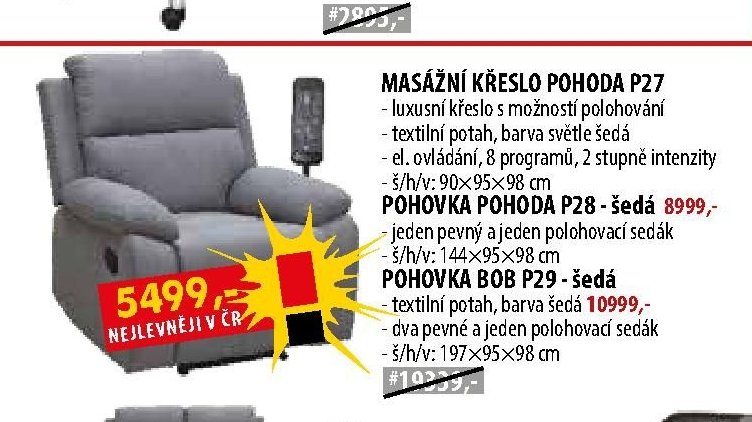 MASÁŽNÍ KŘESLO POHODA P27 - IDEA nábytek akcniletaky.com