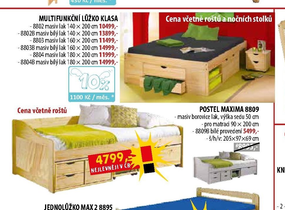 MULTIFUNKČNÍ LŮŽKO KLASA - IDEA nábytek akcniletaky.com
