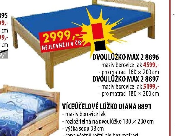 DVOULŮŽKO MAX 2 8896 - IDEA nábytek akcniletaky.com