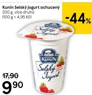 Ochucený jogurt selský Kunín