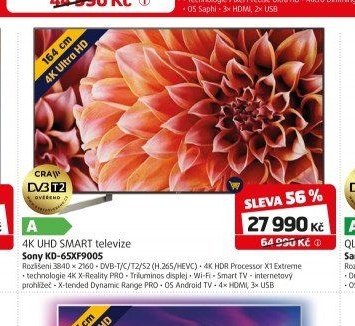 4K UHD SMART televize Sony KD-65XF9005