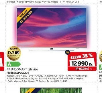 4K UHD SMART televize Philips 50PUS7304