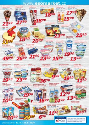 akční leták ESO MARKET 12.8.2020-23.8.2020