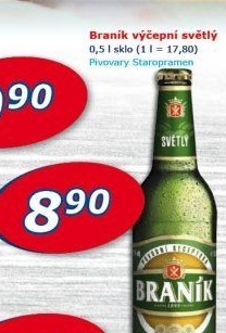 Pivo světlé výčepní 10° Braník