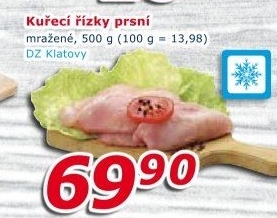 Kuřecí prsní řízky mražené DZ Klatovy