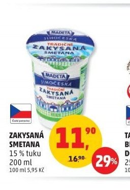 ZAKYSANÁ SMETANA 15 % tuku 200 ml