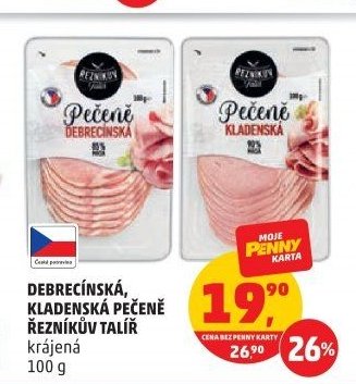 DEBRECÍNSKÁ, KLADENSKÁ PEČENĚ ŘEZNÍKŮV TALÍŘ krájená 100 g