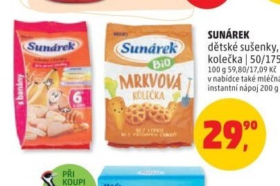 SUNÁREK dětské sušenky, mrkvová kolečka
