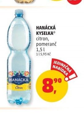 Hanácká Kyselka citron, pomeranč 1,5 l