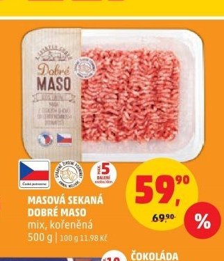 MASOVÁ SEKANÁ DOBRÉ MASO mix, kořeněná 500 g