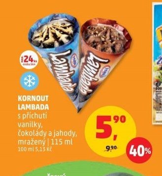 KORNOUT LAMBADA s příchutí vanilky, čokolády a jahody, mražený | 115 ml