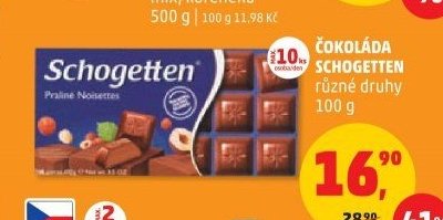 ČOKOLÁDA SCHOGETTEN různé druhy 100 g