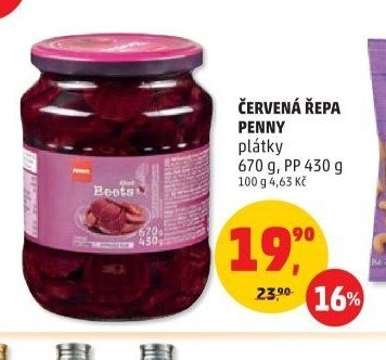 ČERVENÁ ŘEPA PENNY plátky 670 g