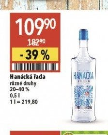 Hanácká řada různé druhy 20–40 % 0,5 l