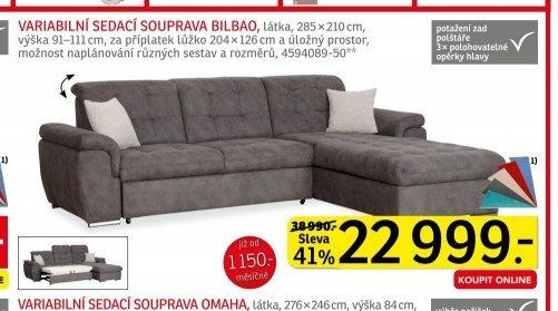 VARIABILNÍ SEDACÍ SOUPRAVA BILBAO - ASKO akcniletaky.com