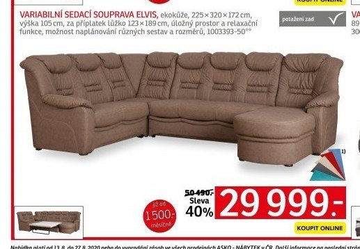 VARIABILNÍ SEDACÍ SOUPRAVA ELVIS - ASKO akcniletaky.com