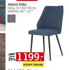 Jídelní židle, látka (modrá)