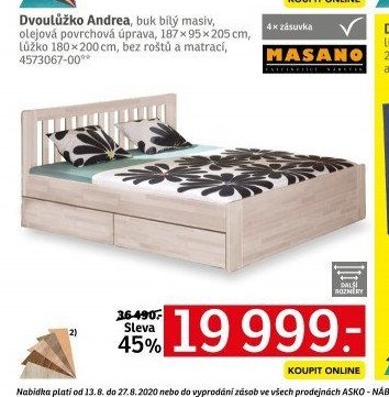 Dvoulůžko Andrea - ASKO akcniletaky.com
