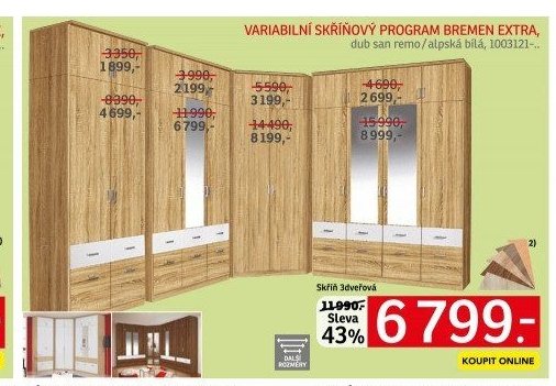 Variabilní skříňový program BREMEN EXTRA - ASKO akcniletaky.com