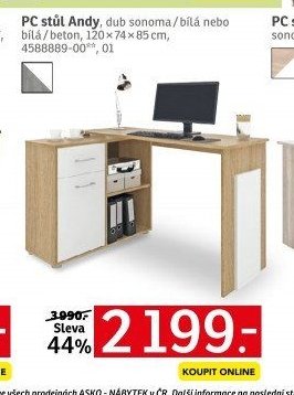 PC stůl Andy - ASKO akcniletaky.com