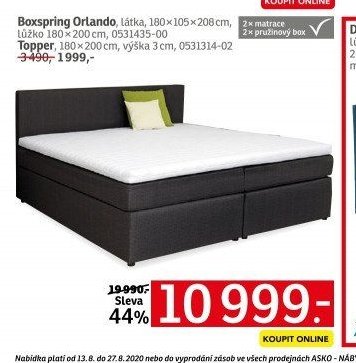 Boxspring Orlando - ASKO akcniletaky.com