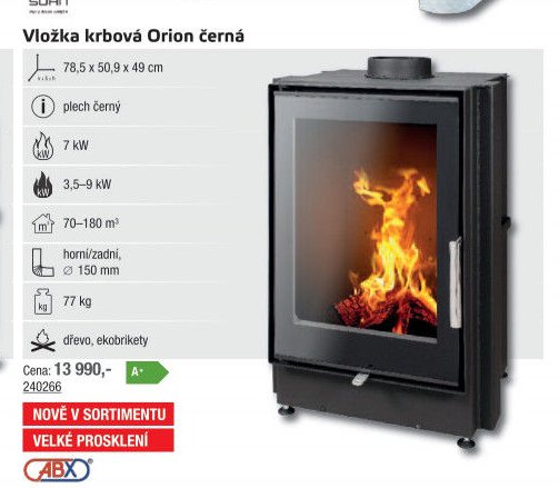 Vložka krbová Orion černá - UNI HOBBY akcniletaky.com