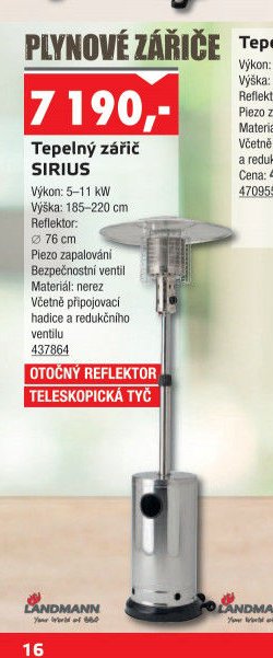 Tepelný zářič SIRIUS - UNI HOBBY akcniletaky.com
