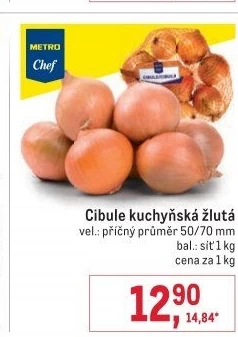 Cibule kuchyňská žlutá Metro Chef