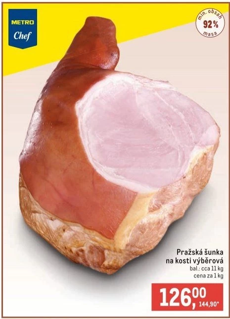 Šunka pražská na kosti výběrová Metro Chef