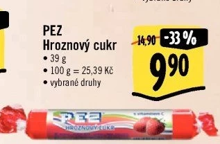 Bonbony z hroznového cukru PEZ