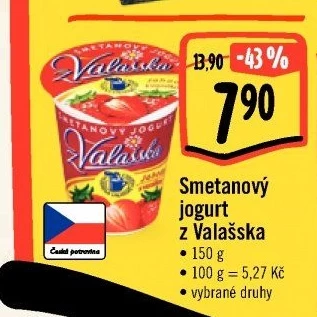 Jogurt smetanový ochucený z Valašska Mlékárna Valašské Meziříčí