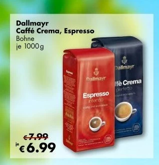 Zrnková káva Crema Dallmayr