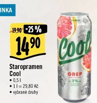 Pivo ochucené Staropramen Cool
