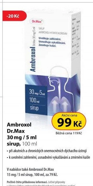 Sirup proti kašli 30 mg Ambroxol Dr.Max