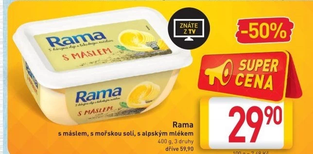 Margarín s máslem Rama