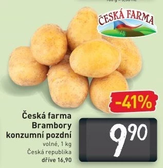 Brambory konzumní pozdní Česká farma