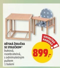 Dětská židlička se stolečkem dřevěná