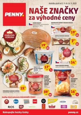akční leták Penny Market 3.9.2020-16.9.2020