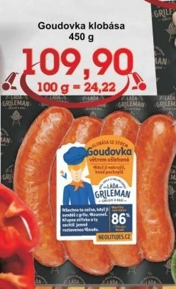 Klobása Goudovka větrem ošlehaná Láďa Grileman Kostelecké uzeniny