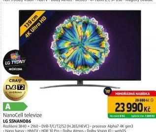 Smart 4K Ultra HD televize LG 55NANO86
