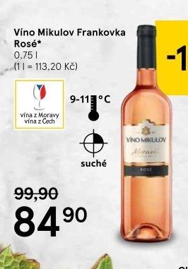 Víno Mikulov Frankovka Rosé