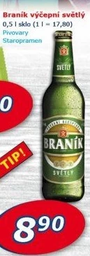 Pivo světlé výčepní 10° Braník