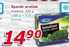 Špenátový protlak mražený Nowaco