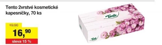 Papírové kapesníčky 2vrstvé Tento - box