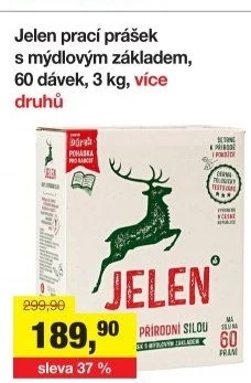 Prací prášek mýdlový Jelen